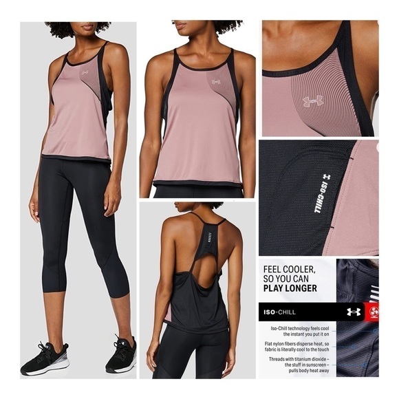 Under Armour Women's Qualifier Iso-Chill Running Tank Top Hushed Pink Reflective - Picture 1 of 16